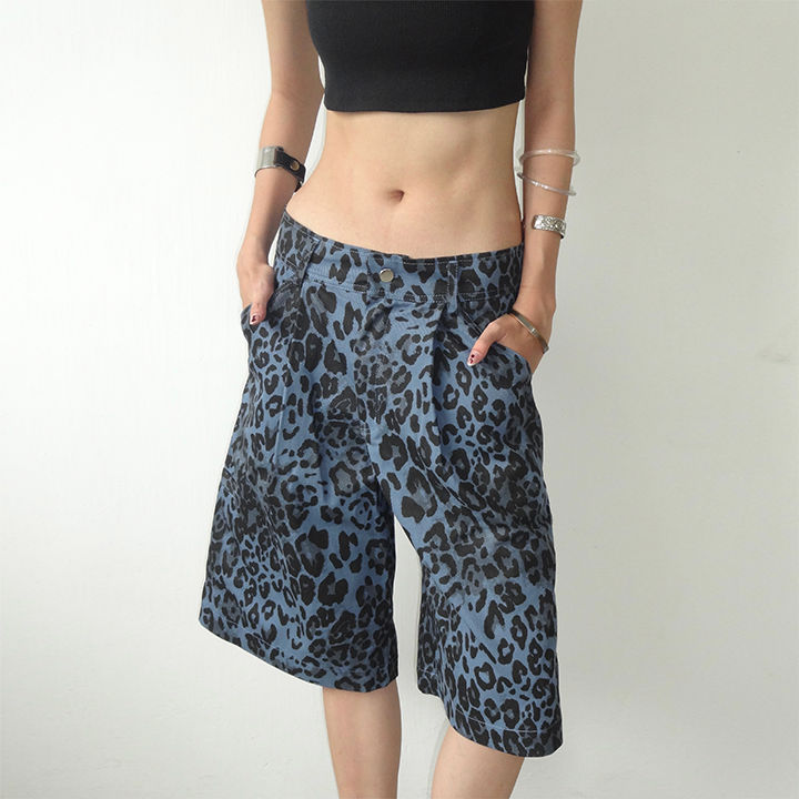 Leopard Shorts (Blue)