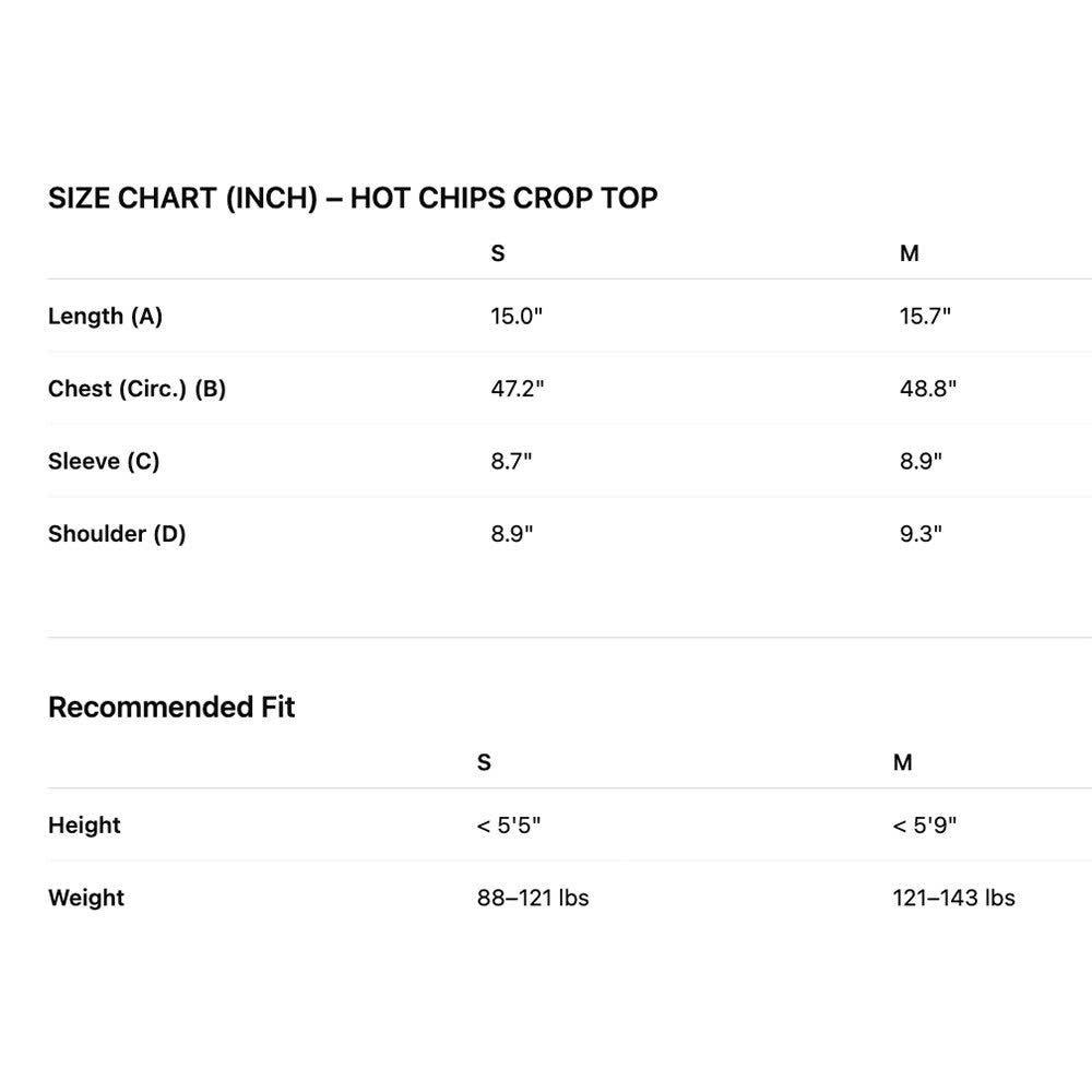 FNOS - Hot Chips Croptop - Comfortable Tops - Daily Wear - Female