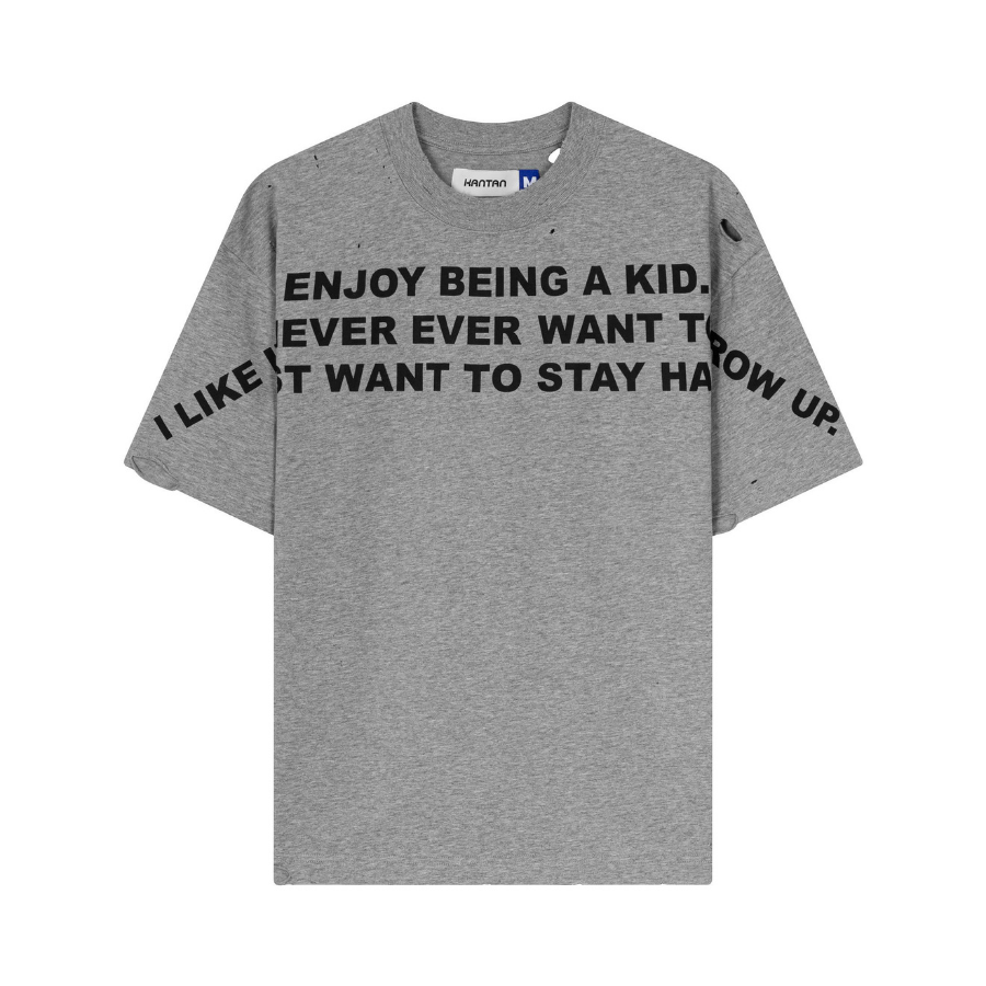 KANTAN - Unisex Boxy Crewneck T-shirt “DON’T GROW UP” - Unisex