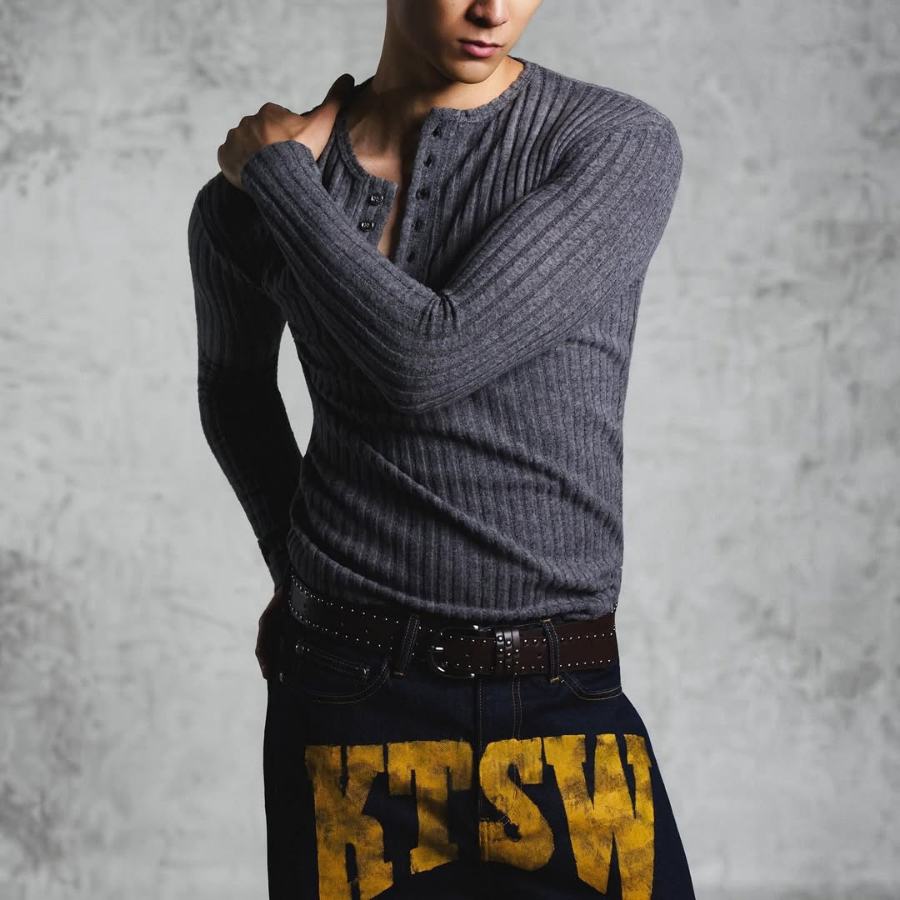 KANTAN - Unisex Dark Blue Denim Pants with KTSW - Fashionable Pants - Daily Wear - Unisex