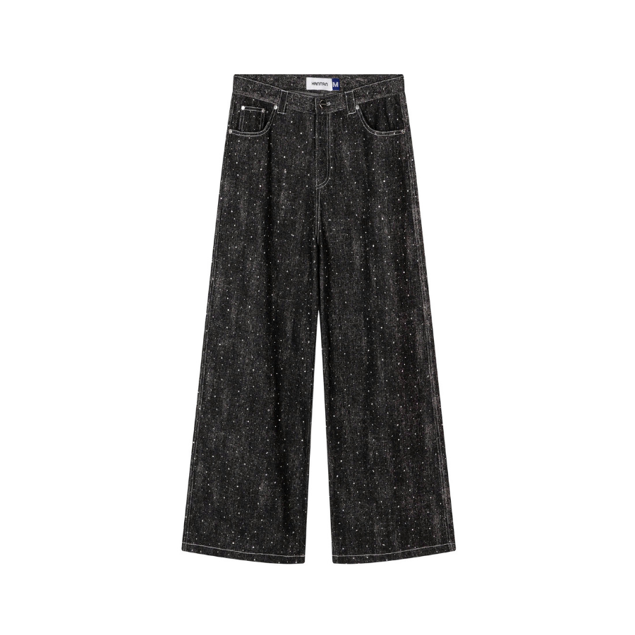 KANTAN - Unisex Wide-leg Studded Denim Pants - Unisex