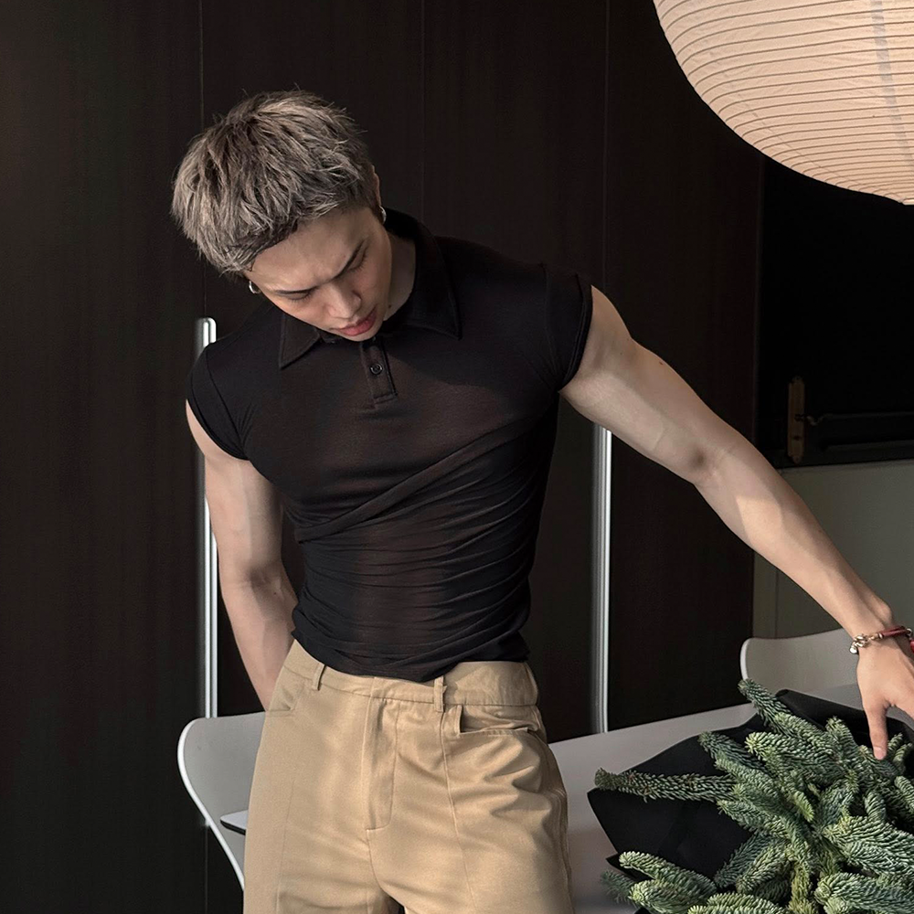 IAMSAIGON - Layered Cap Sleeve Fitted Polo FW25 - Slim Fit Tops - Daily Wear - Unisex