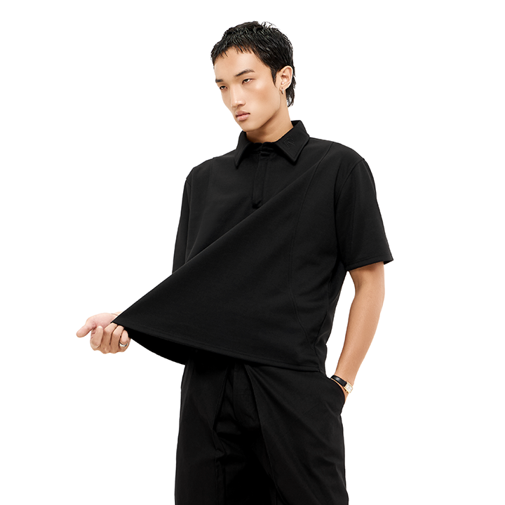 FVNXYTHINGS - Logo Boxy Polo - Black - Unisex