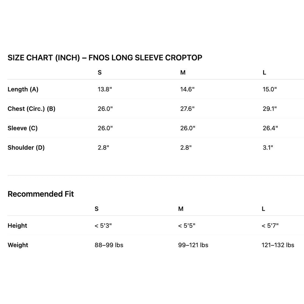 FNOS - Long Sleeve Croptop - Slim Fit Tops - Daily Wear - Female