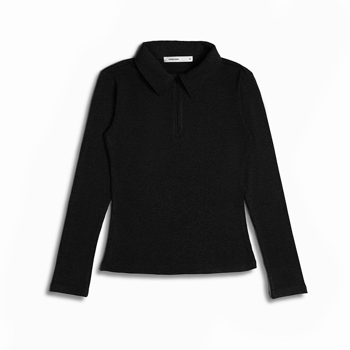 Long Sleeve Polo T-Shirt W24 (Black)