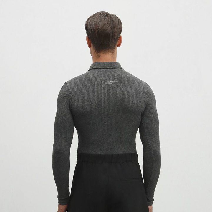 Long Sleeve Polo T-Shirt W24 (Grey)