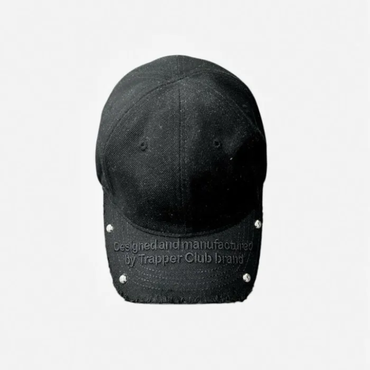 TRAPPER CLUB - Metal-Embellished Cap "Black Static" - Unisex