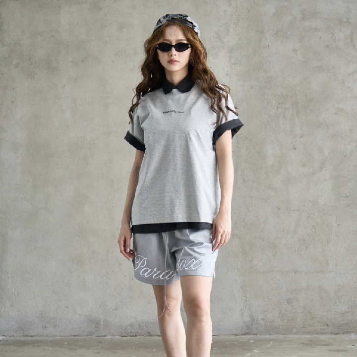 Paradox® Script Type Nylon Shorts (Light Gray)