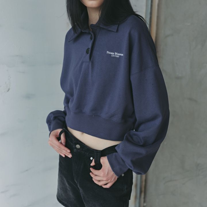 Darkblue Cropped Sweatshirts