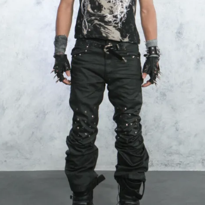 TRAPPER CLUB - "Night Shard" Bootcut Denim Pants - Male