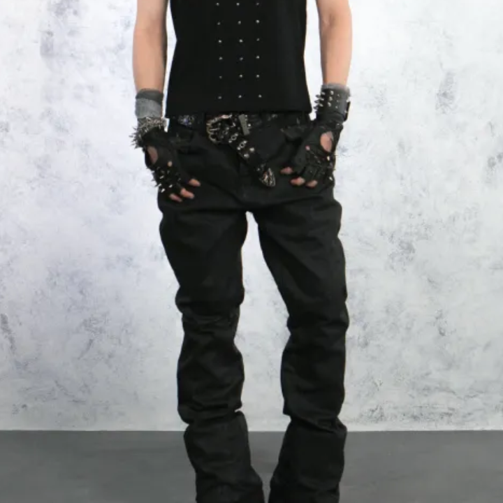 TRAPPER CLUB - "Black Revenant" Slim Bootcut Jeans - Male
