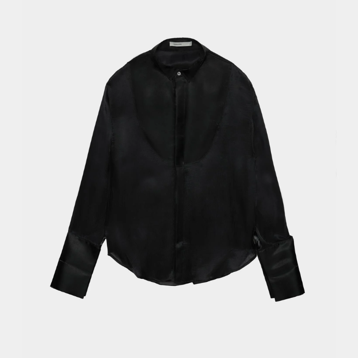 IAMSAIGON - Semi Sheer Long Sleeve Oversized Tuxedo Collar Shirt SS26 - Unisex