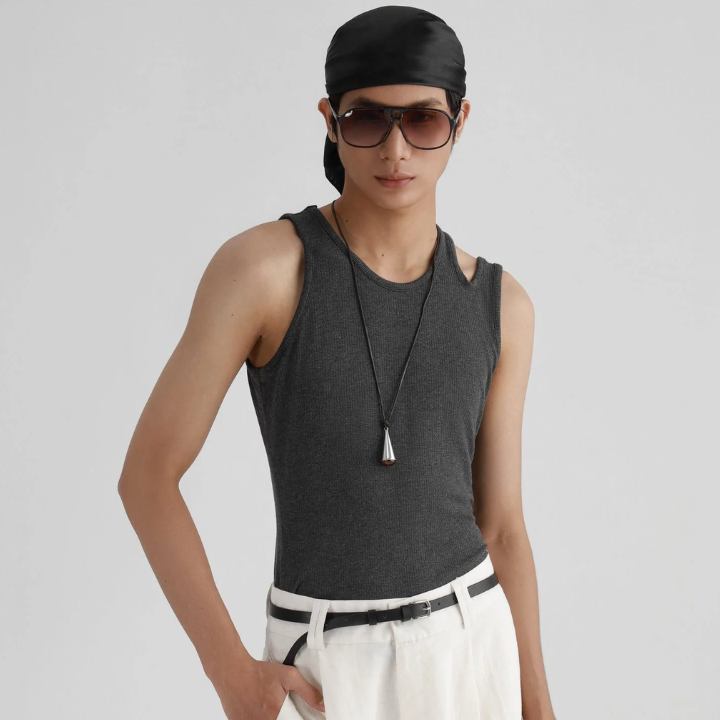 IAMSAIGON - Slit Shoulder Body Fitted Tank Top SS26 - Unisex