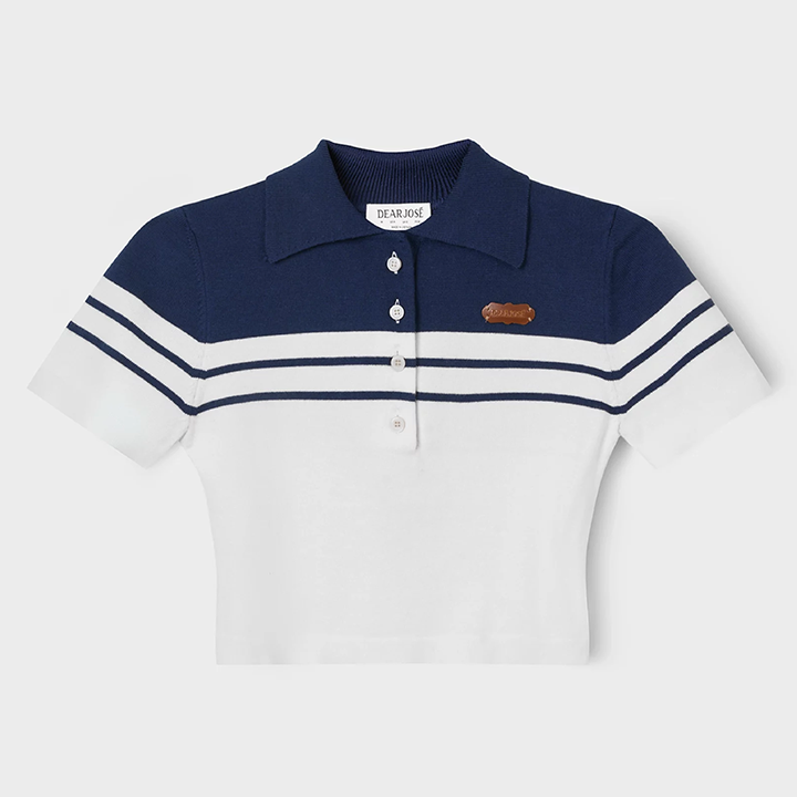 DEARJOSE- Sensei Knit Cropped Top In Navy Striped - Female