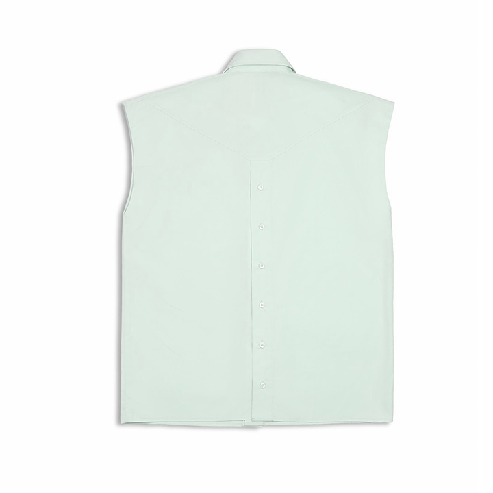 Sleeveless Floral Shirt Ss25 (Jade Green)