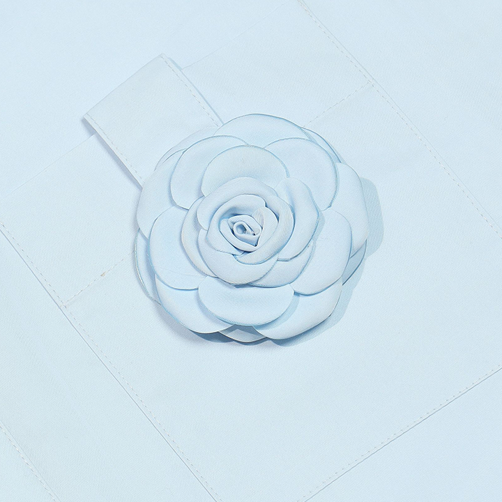 Sleeveless Floral Shirt Ss25 (Sea Blue)