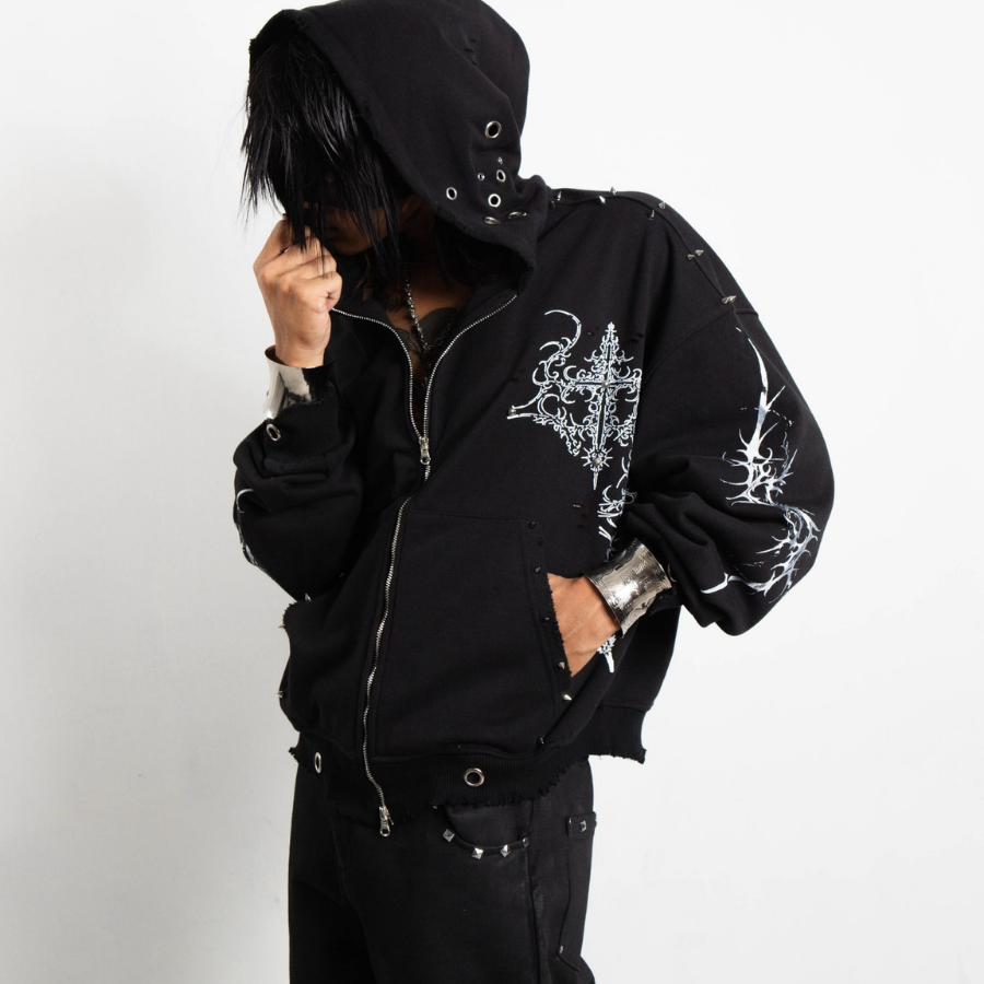 TRAPPER CLUB - Hoodie Zip Boxy Custom "TM" - Unisex