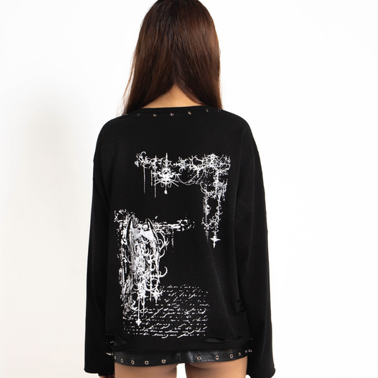 TRAPPER CLUB - Cybersigilism Distressed Long Sleeve - Unisex