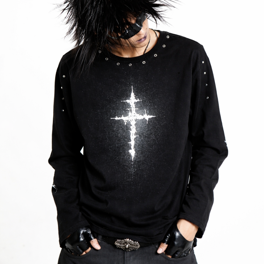 TRAPPER CLUB - Cybersigilism Distressed Long Sleeve - Unisex