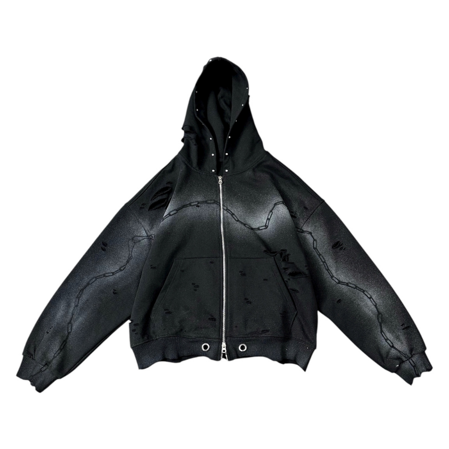 TRAPPER CLUB - Shadow Chain Zip Hoodie - Unisex