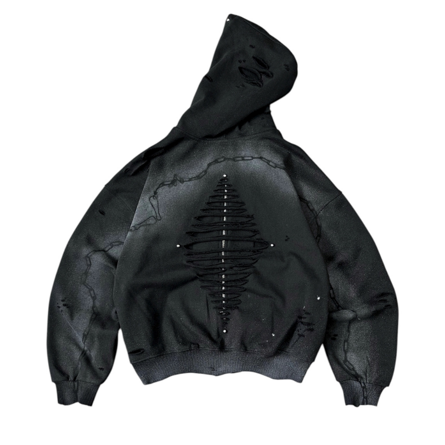 TRAPPER CLUB - Shadow Chain Zip Hoodie - Unisex