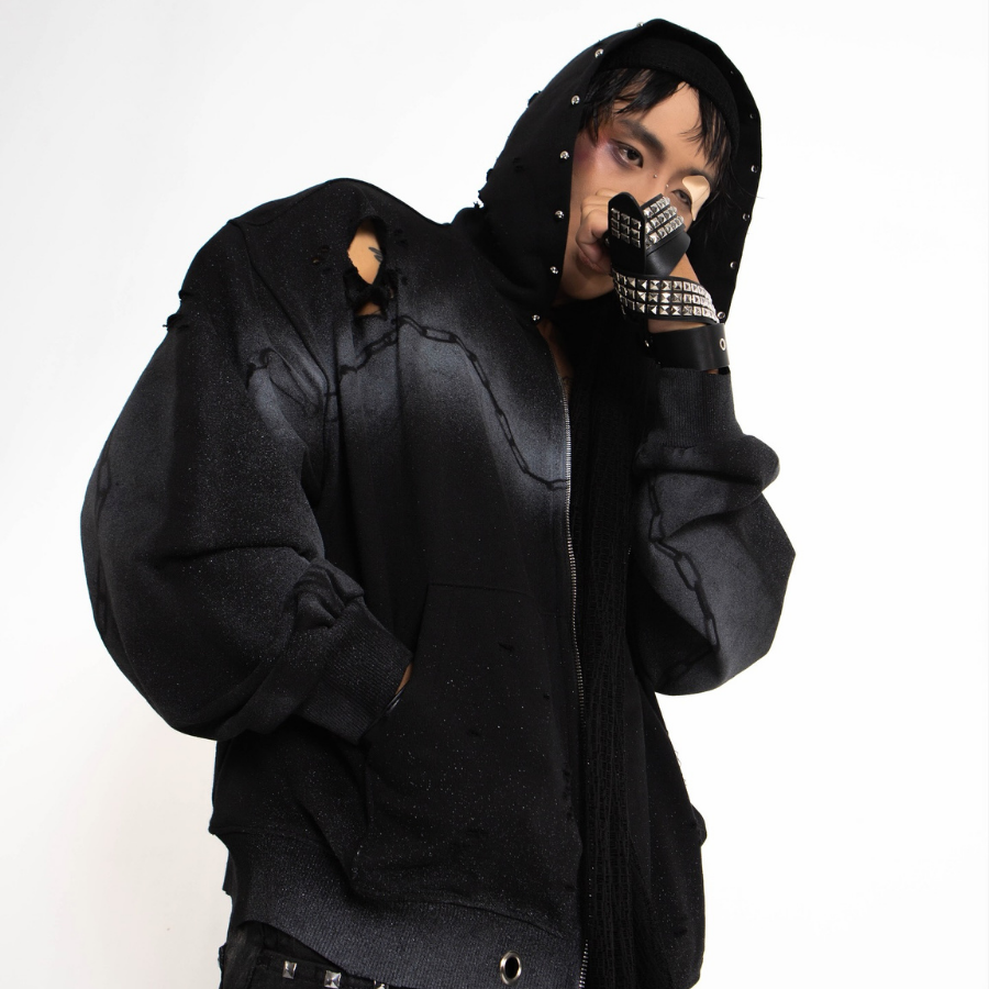 TRAPPER CLUB - Shadow Chain Zip Hoodie - Unisex