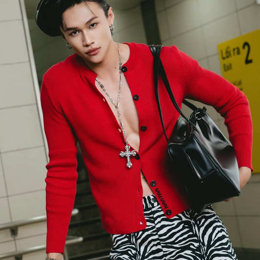 KANTAN - Unisex Slim-fit Buttoned Crewneck Knit Top - Unisex