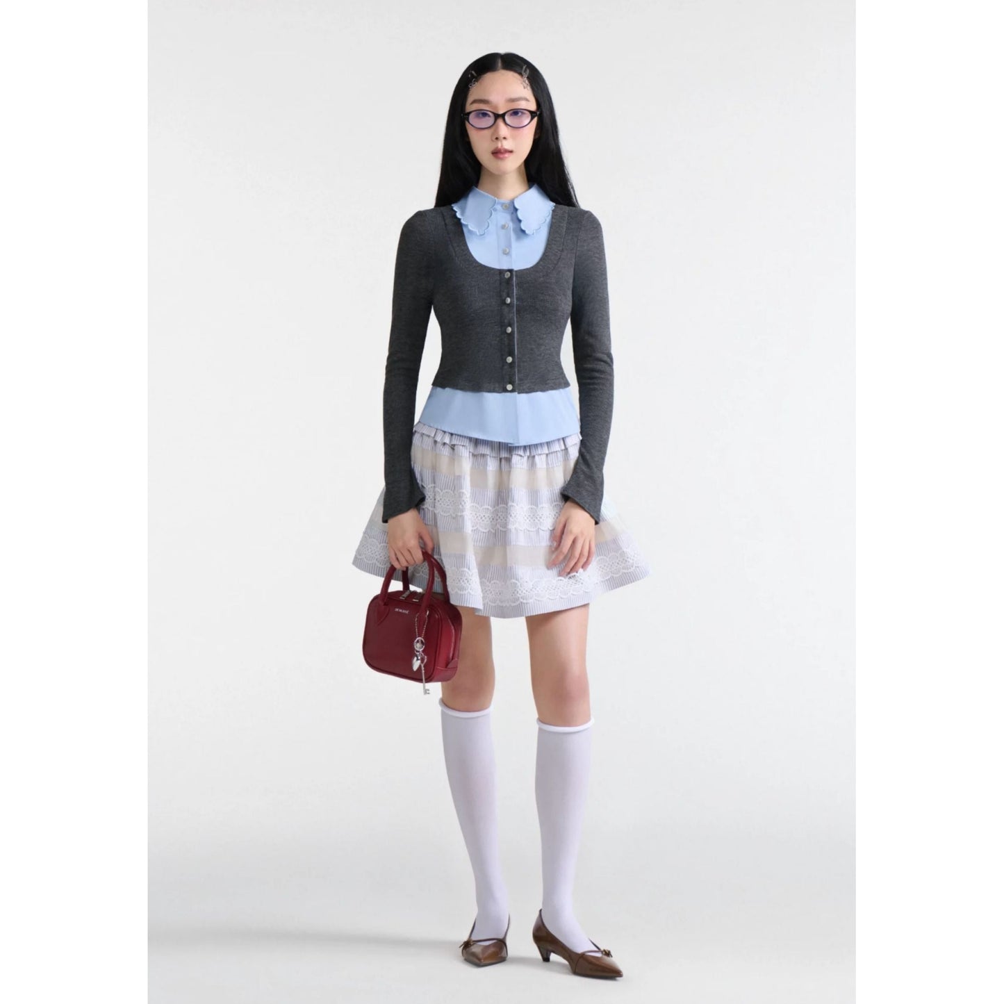 Mercury Long-Sleeve Knit Top In Grey