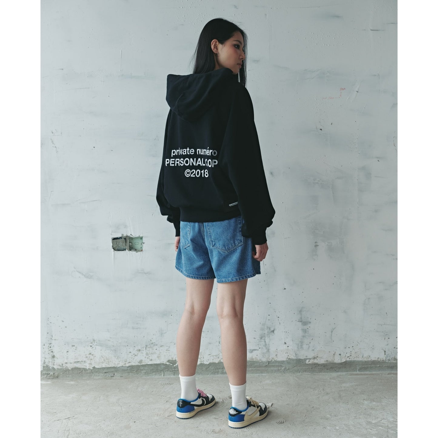 Black Embroidered Hoodie