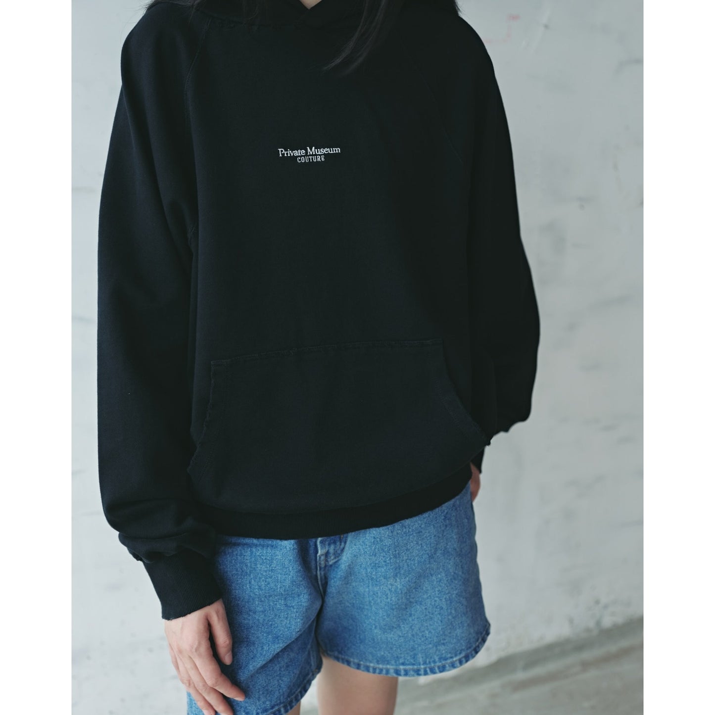 Black Embroidered Hoodie