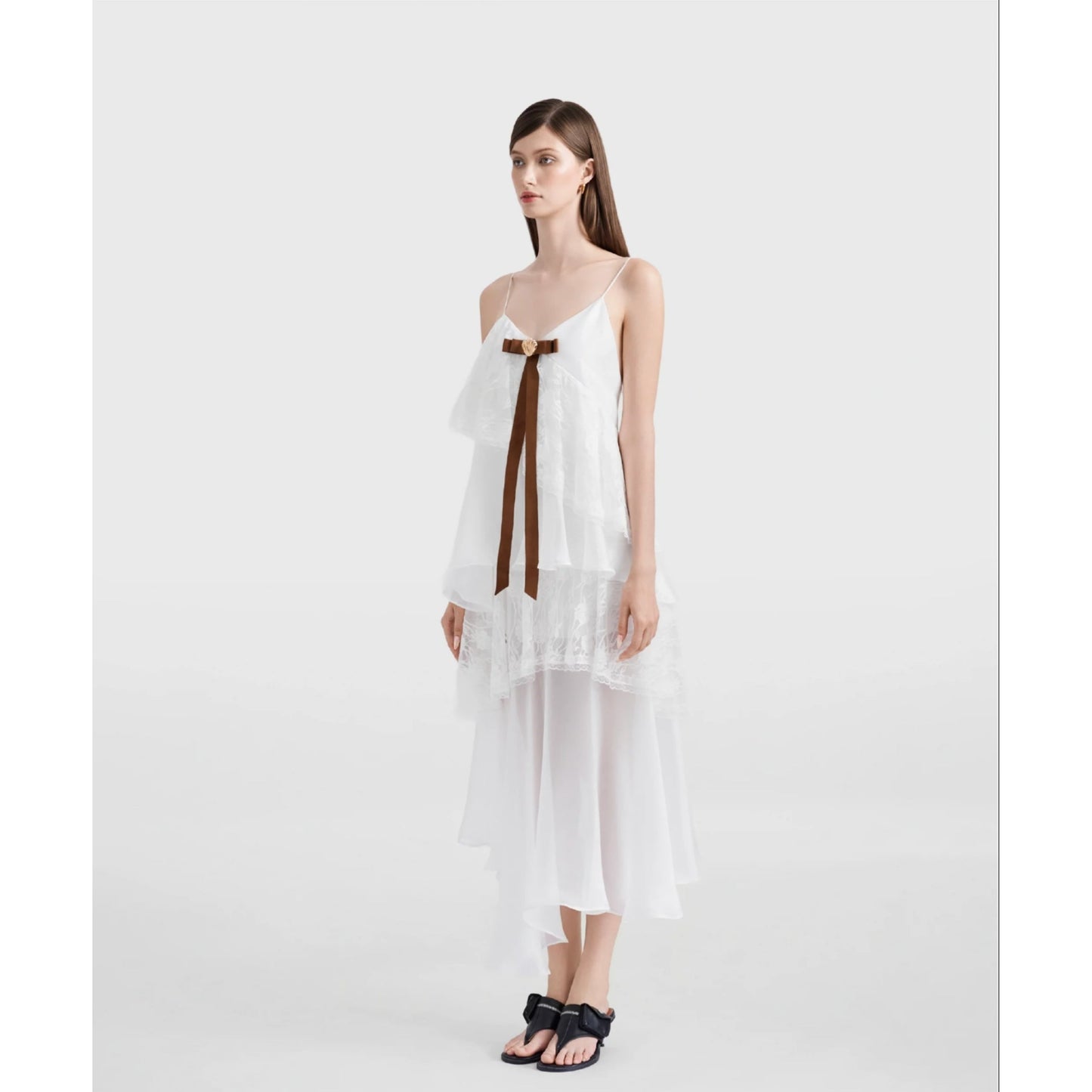 Lace Milky Way Ruffle Maxi Dress