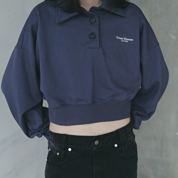 Darkblue Cropped Sweatshirts