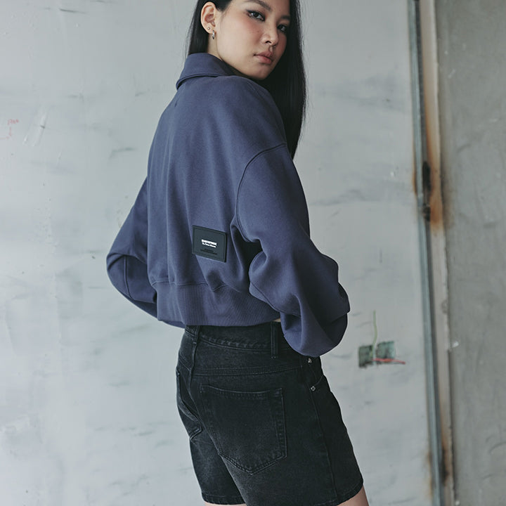 Darkblue Cropped Sweatshirts